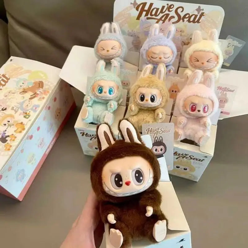 Labubu Macaroon Sit Party Vinyl Face Blind Box – 1st & 2nd Generation Plush Doll Decorative Gift Surprise