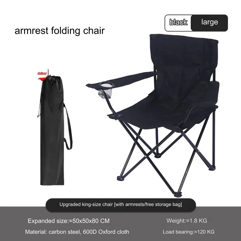 Canopy Lounge Chair with Sunshade – Portable Outdoor Camping & Hiking Chair with Holder, 1-Pack