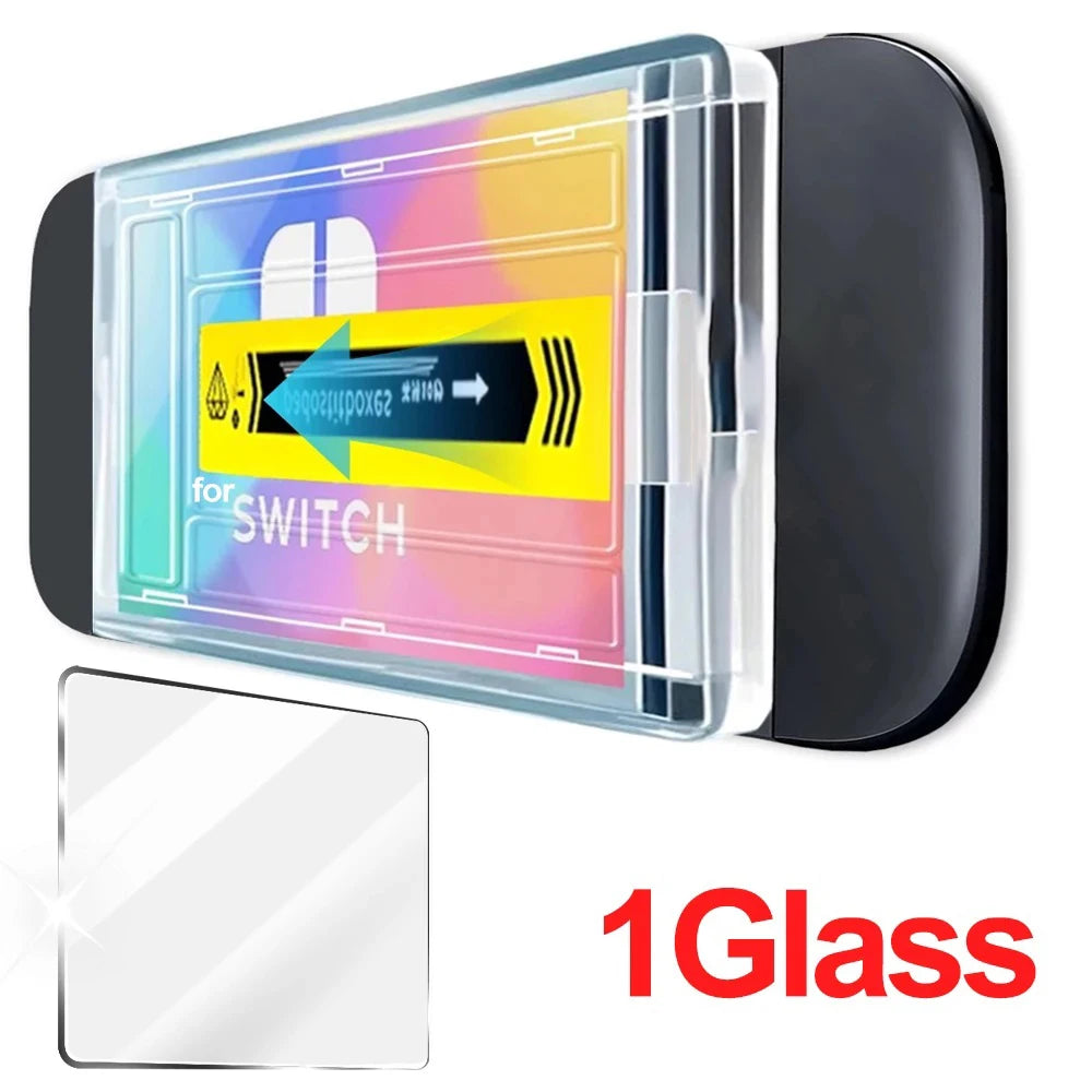 1-4PCS Tempered Glass Screen Protector for Nintendo Switch / Switch OLED / Switch 2 – Anti-Scratch with Auto-Alignment Frame