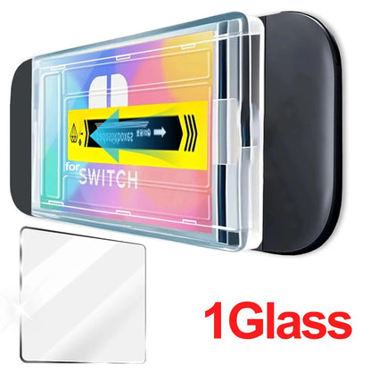1-4PCS Tempered Glass Screen Protector for Nintendo Switch / Switch OLED / Switch 2 – Anti-Scratch with Auto-Alignment Frame