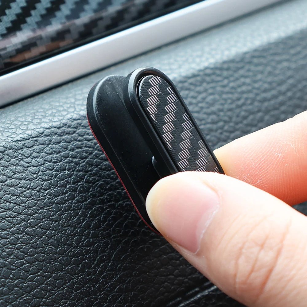 Car Invisible Small Hooks - Carbon Fiber Self-Adhesive Dashboard Wall Hook for USB Cables, Headphones, & Key Storage
