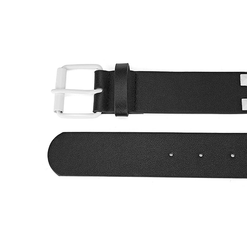 Personalized Checkerboard PU Leather Belt – 107CM Unisex Rivet Punk Hip-Hop Fashion Accessory