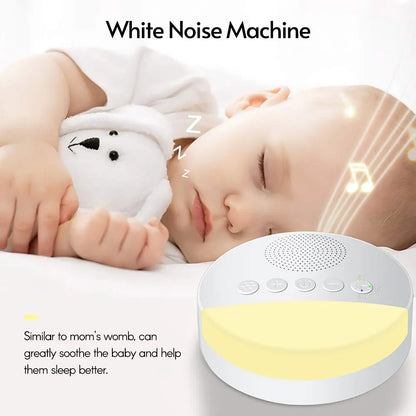 Baby White Noise Machine - Kids Sleep Sound Player with Night Light, Timer, USB Rechargeable, Timed Shutdown