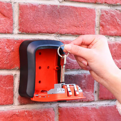 Wall Mounted Key Lock Box - Weatherproof Safe Box with 4-Digit Password - Secure Key Storage for Indoor & Outdoor Use, Made of Engineering Plastic