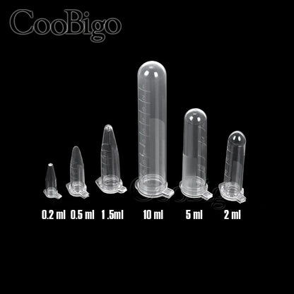 0.2-10ML Plastic Seed Storage Bottles — Transparent Centrifuge Tube Containers with Caps