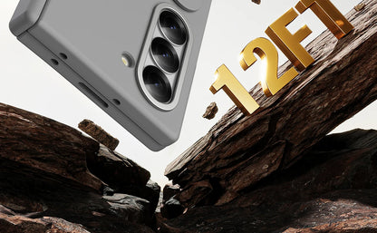 Original Silicone Grip Phone Case for Samsung Galaxy Z Fold 4-7 – Stand & Hinge Protective Cover with Glass Film