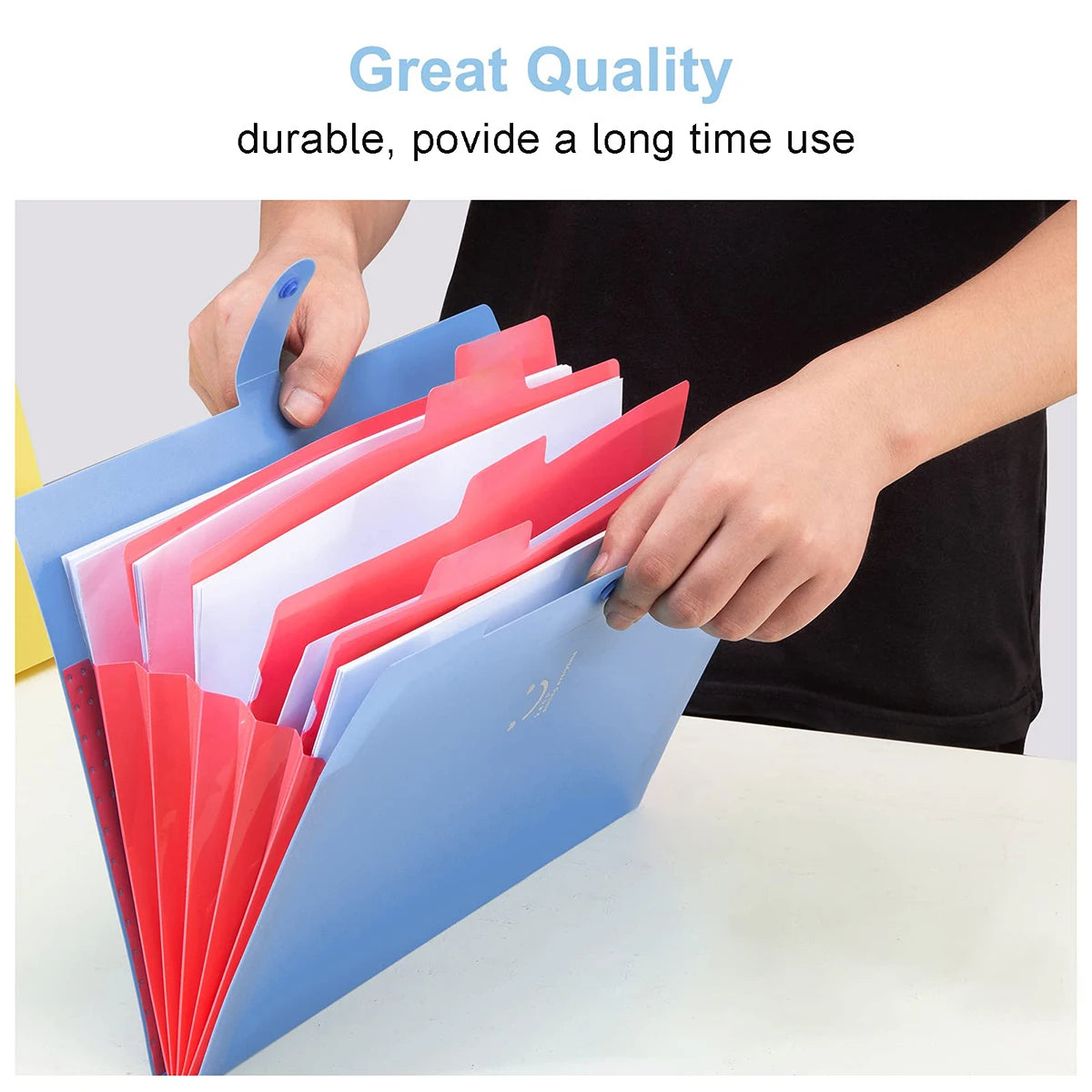 A4 Multi-Layer Folder Dutton File Bag | Candy Color Five Grid Organ Bag | Large Capacity Korean Office Stationery