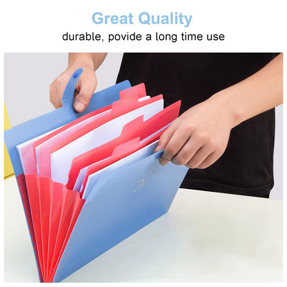 A4 Multi-Layer Folder Dutton File Bag | Candy Color Five Grid Organ Bag | Large Capacity Korean Office Stationery