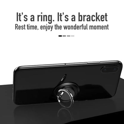360° Rotating Finger Ring Holder Stand - Magnetic Car Mount & Universal Phone Back Sticker Pad Grip