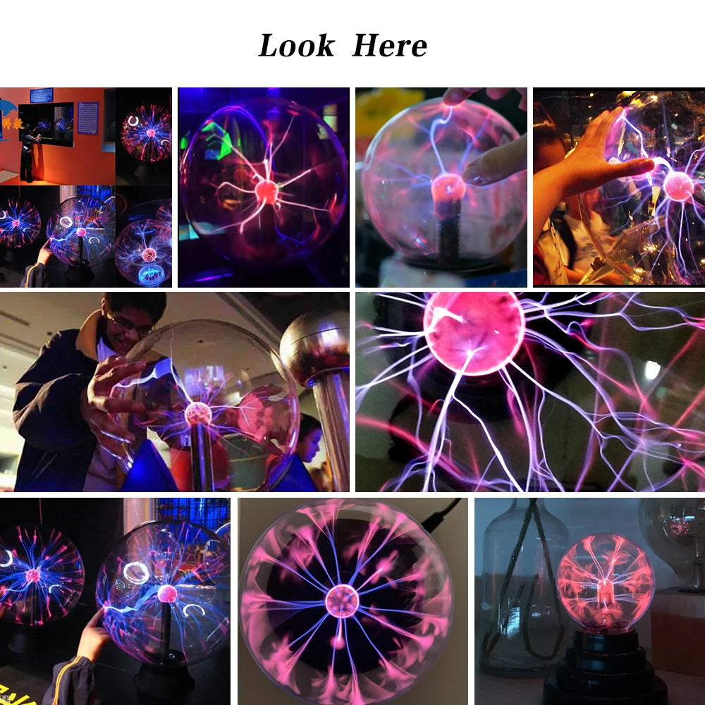 Magic Crystal Plasma Ball Lamp – LED Night Light for Kids, Bedroom & Gifts (3–8 Inch)