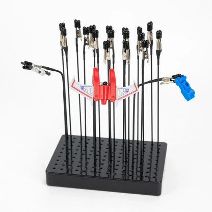 Model Painting Stand Base Holder with 20 Magnetic Alligator Clips & Flexible Sticks Set for Airbrush Crafting