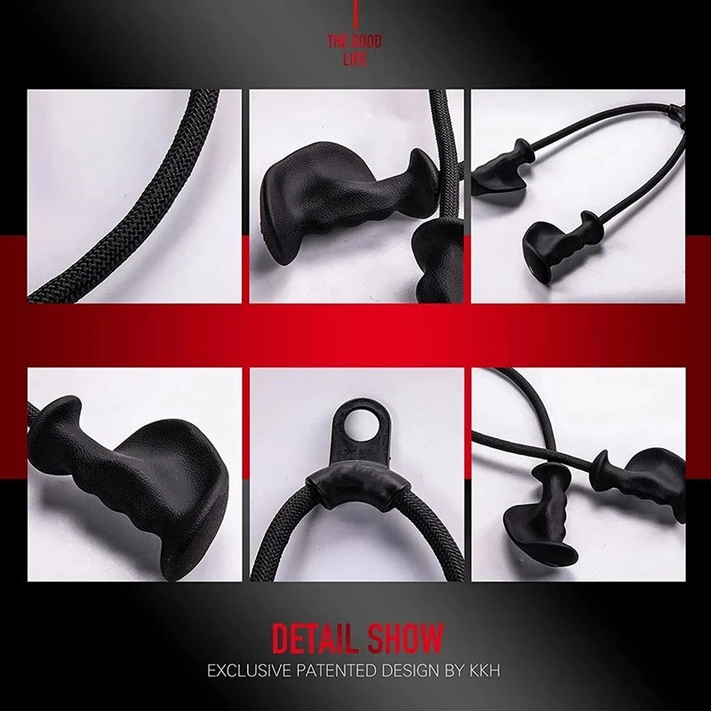Fitness Biceps & Triceps Rope Pull-Down Grip Handles – Muscle Gym Pulley Cable Attachment for Back Workouts