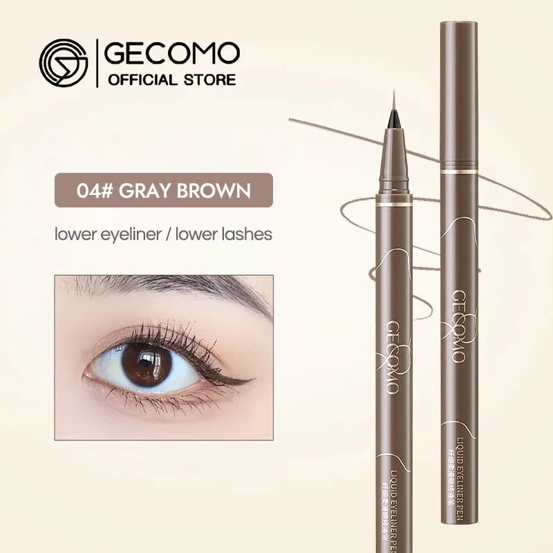 GECOMO 0.01mm Liquid Eyeliner – Super Slim, Waterproof, Quick-Dry, Long-Lasting & No-Smudge Pencil