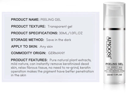 Aimoosi Exfoliating Gel – Clean Skin Cuticle Prep for Semi-Permanent Microblading, Eyebrow & Lip Tattoo Coloring