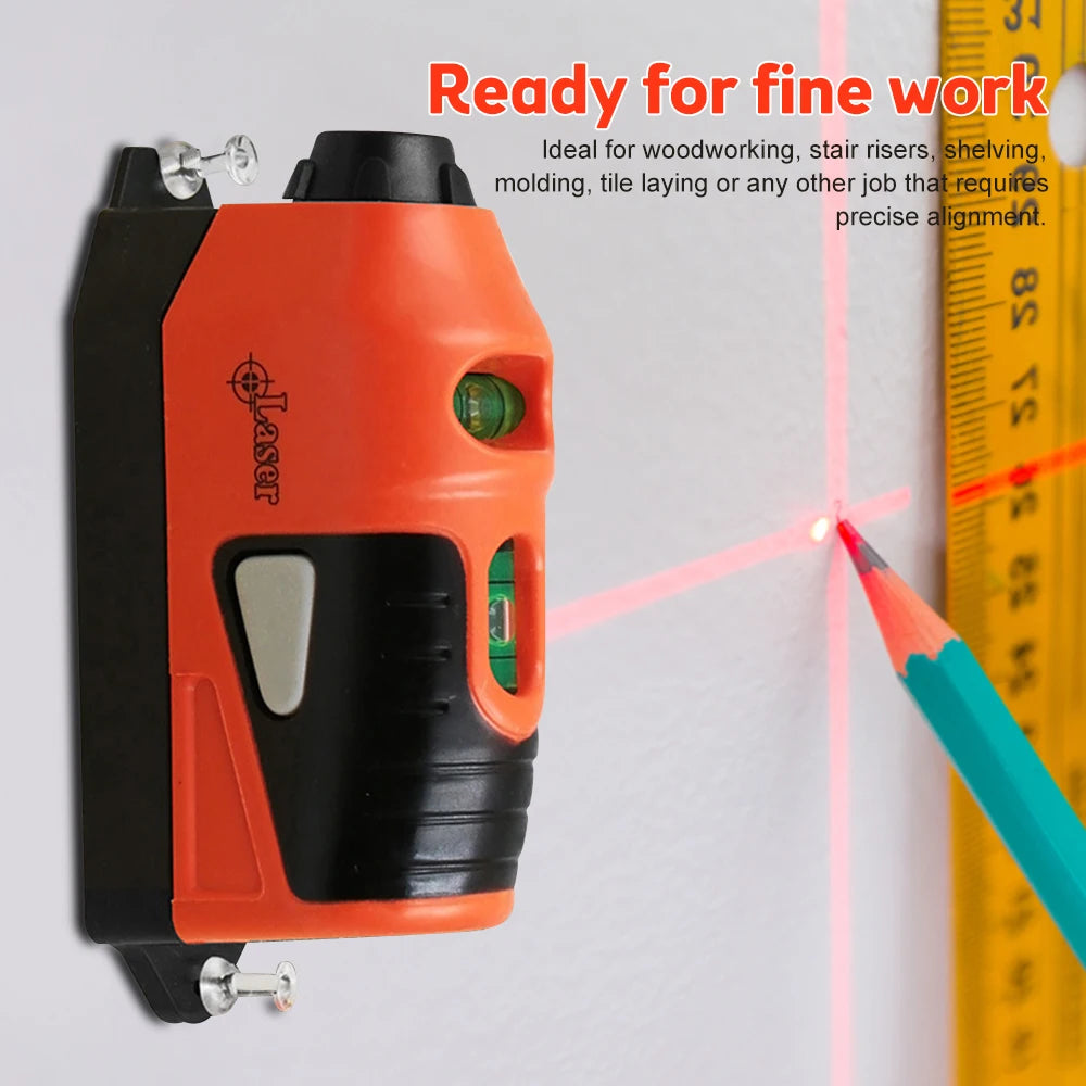 Mini Vertical Spirit Level Tool: Laser Guided Wall Laser Straight Level Line Measurement Gauge for Precision Alignment