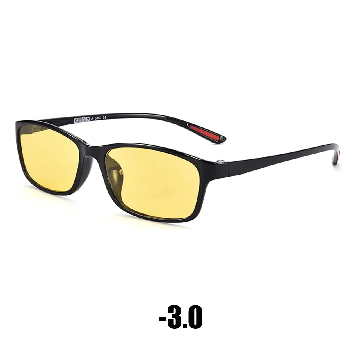 Vintage Unisex Anti-Glare Night Vision Driving Glasses – Ultralight Square Frame Myopia Eyewear (-4.0)