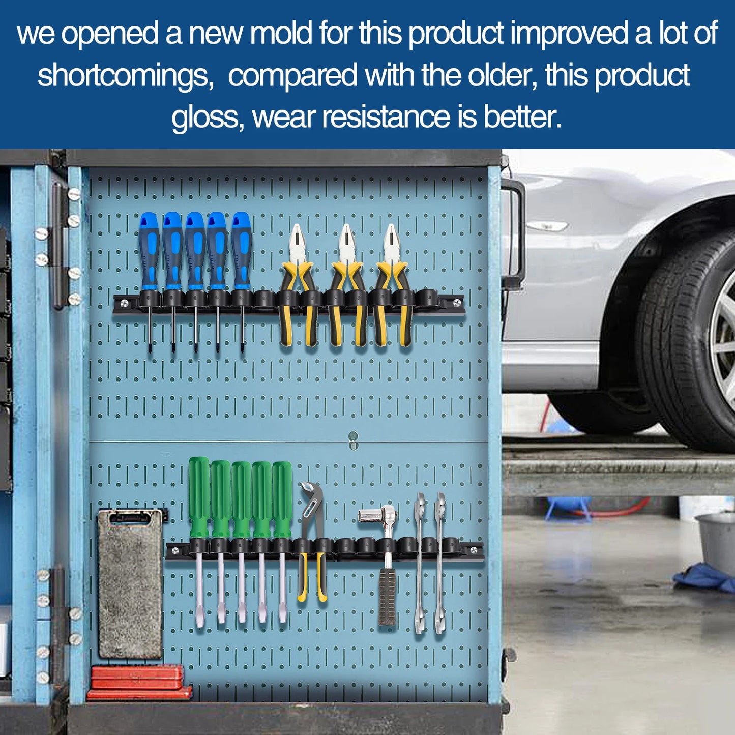 1/2PCS Screwdriver and Wrench Organizer | Hand Tool Holder Plastic Rail | Wrench Hanger with Clips