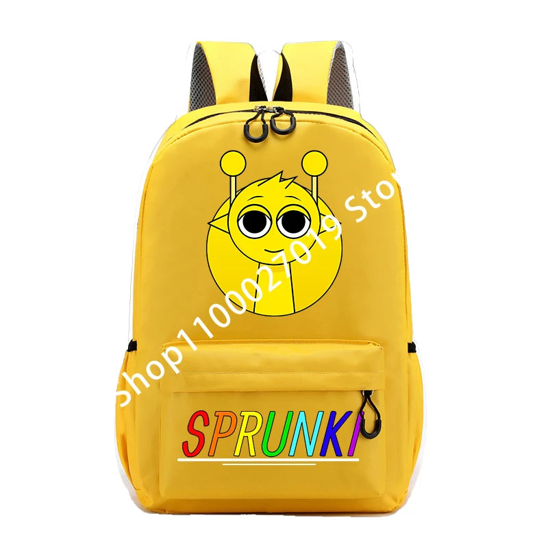 Sprunkis Cartoon Anime Backpack for Boys & Girls – Breathable, Wear-Resistant Canvas Schoolbag for Kids
