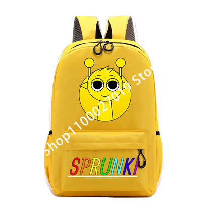 Sprunkis Cartoon Anime Backpack for Boys & Girls – Breathable, Wear-Resistant Canvas Schoolbag for Kids