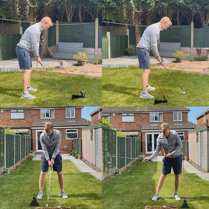 Golf Swing Trainer Practice Plate – Durable Metal Alignment Tool for Indoor & Outdoor Hitting Mat Training