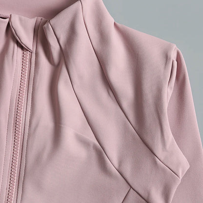 New Yoga Wear Ladies Coat – High Elastic Loose Fitness Top, Long Sleeve Stand-Up Collar for Exercise