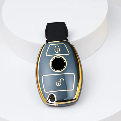 Car Key Case Cover – Key Bag Accessories for Mercedes Benz A/B/C/S Class, AMG, GLA, CLA, GLC W176/W221/W204/W205 Fob Keychain