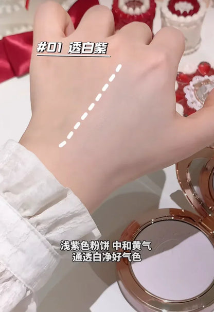 Flower Knows Strawberry Cupid Pressed Powder – Matte Soft Focus Oil-Control Setting Powder for Long-Lasting Finish