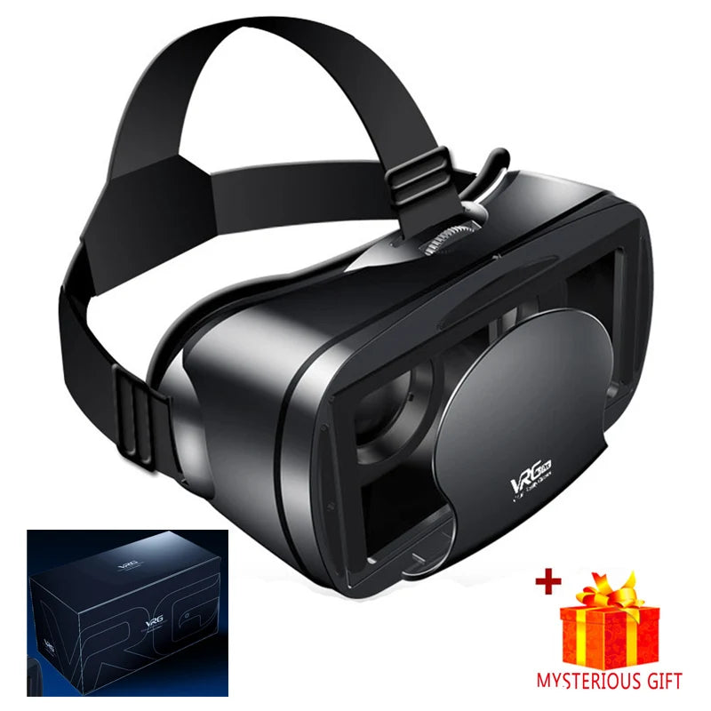 3D VR Headset – Virtual Reality Smart Glasses Helmet for Smartphones with Controllers and 7-Inch Lenses
