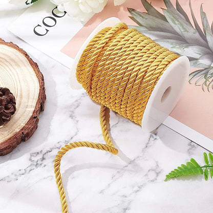 5MM Twisted Cord Rope Trim – Decorative Polyester Handmade Cording for Sewing, Crafts, Upholstery & Home Decor, 5m