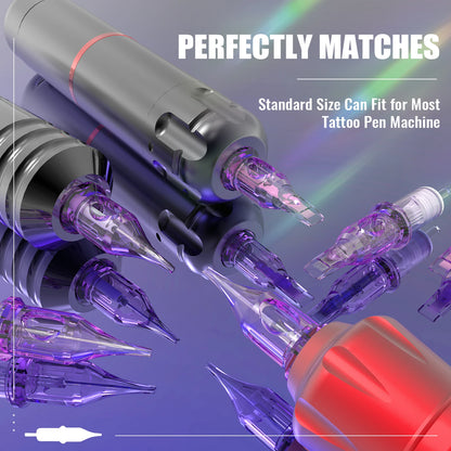 10pcs Disposable Tattoo Cartridge Needles – RL, RS, RM, M1 Series for Eyebrow, Eyeliner & Permanent Makeup