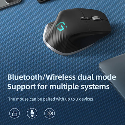 Multi-Device Wireless Mouse - Bluetooth 5.0 & 3.0, 2.4G Portable Optical Mouse, Ergonomic Right-Handed Computer Mice