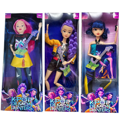 NEW KPop Demon Hunters Action Figure Dolls – Rumi, Mira, Zoey Princess DIY Plastic Toys for Girls