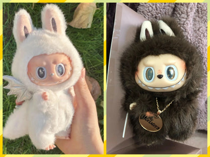 Premium Labubu Zimomo Angel Doll Clothes Set  — 17cm Mokoko Vinyl Pendant Plush & Clothes Set (Fits Labubu 1st & 2nd Gen) — Birthday Gift
