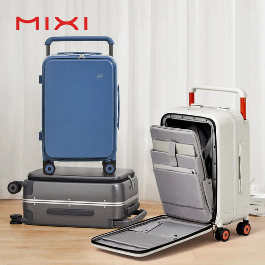 Mixi 20" Wide Handle Carry-On Suitcase — New Design Travel Trolley with Aluminum Frame, Unisex PC Luggage M9275