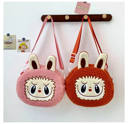 Labu Cartoon Crossbody Plush Bag – Kids Backpack & Shoulder Bag Doll Change Purse, Perfect Gift for Girls