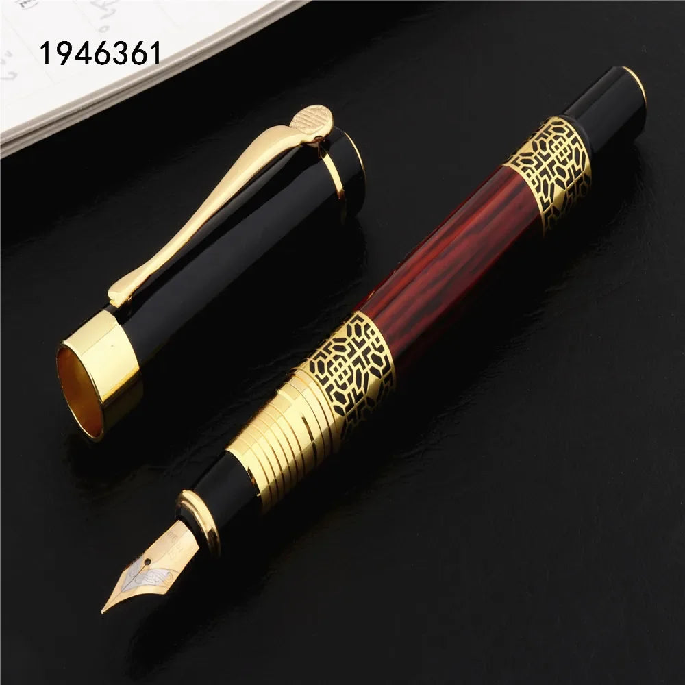 High-Quality 530 Golden Carving Mahogany Fountain Pen | Business School Student Office Supplies