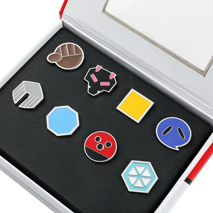 Pokémon Gym Badges Collection Box Set – Pins & Brooches from Kanto, Johto, Hoenn, Sinnoh, Unova, Kalos & Orange Islands Regions