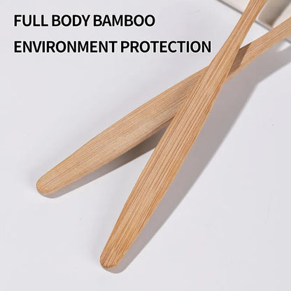 Single Cowhide Wrapped Bamboo Toothbrush Set - Natural and Environmentally Friendly - One Box of 10 PCS Bamboo Toothbrush Tablets