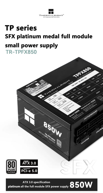 Thermalright TR-TPFX850 SFX Power Supply – 850W Platinum Full Modular, ATX 3.0 & PCIe 5.0 Support