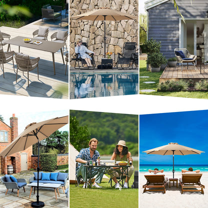 Outdoor Patio Umbrella UV Protection All-Weather Garden Pool Backyard Shade Canopy