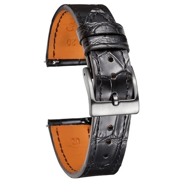 HEMSUT Genuine Leather Watch Band – Handmade Cowhide Quick Release Straps for Men 18MM-22MM