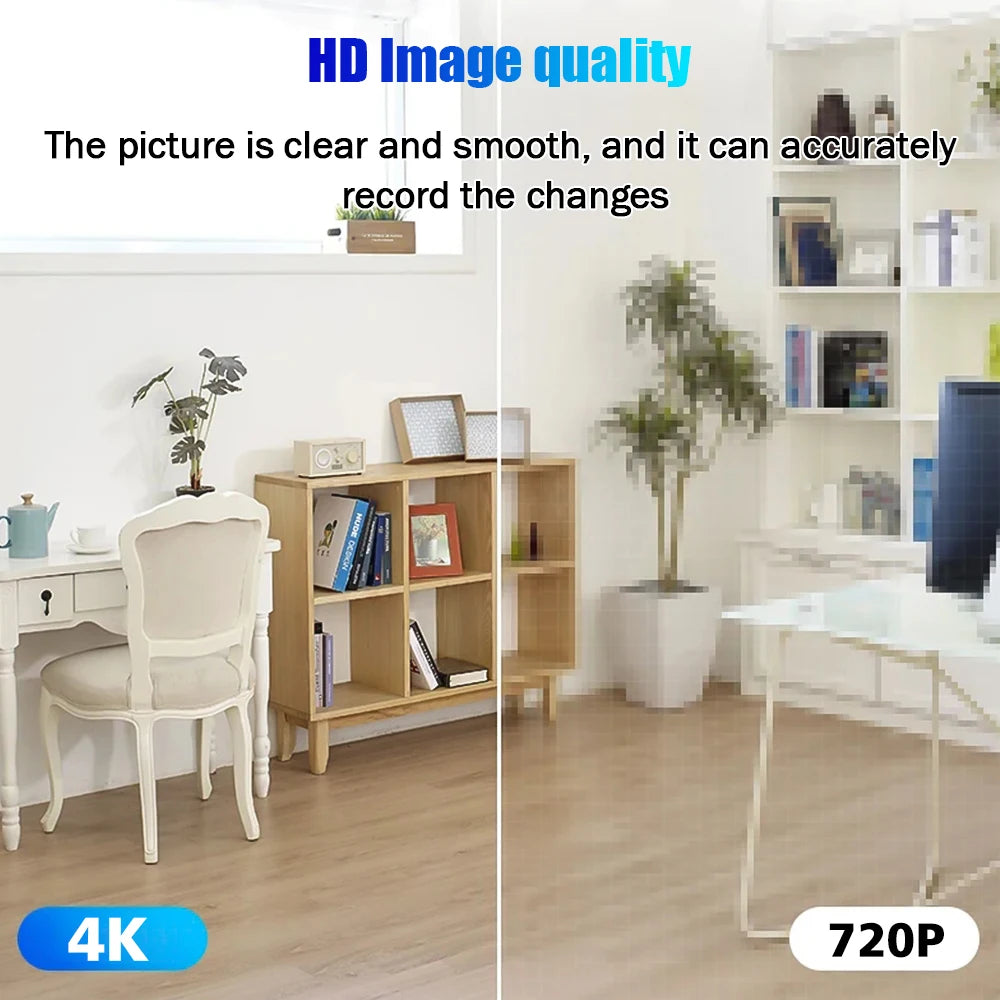 4K HD Mini Wireless WiFi Camera – 5X Zoom, Motion Detection, Remote Viewing, 120° Live Streaming Nanny DIY Camera