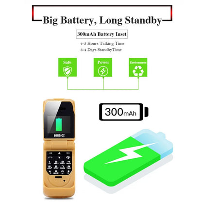 Mini Flip Mobile Phone for Kids – J9 Smallest Clamshell Phone with Bluetooth Dialer & Magic Voice Handsfree Earphone