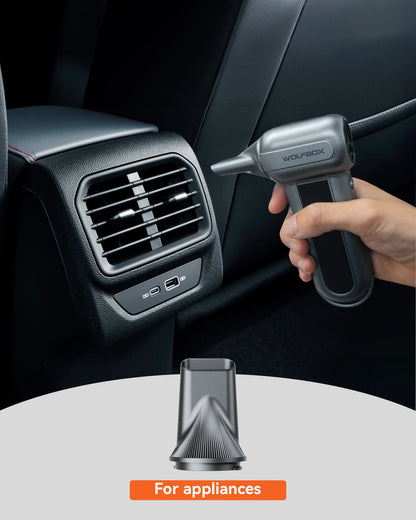 WOLFBOX MF100 Compressed Air Duster – 150000RPM Rechargeable Electric Fan Blower for Cleaning with Long Battery Life