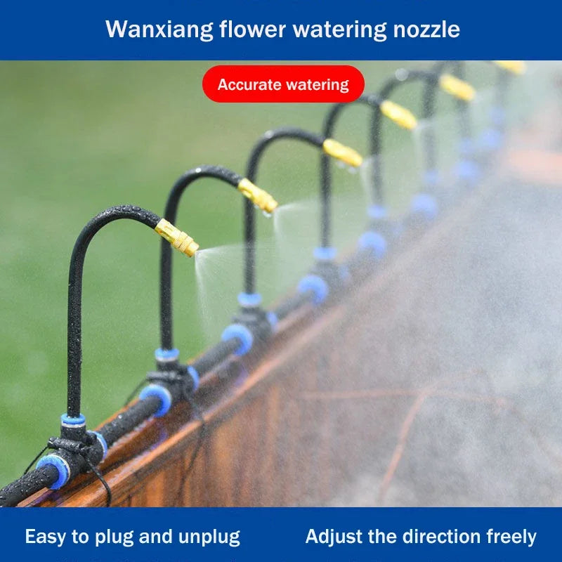 5-20M Automatic Garden Irrigation Kit – Universal Rotating Copper Nozzle Sprinkler for Balcony & Lawn Watering