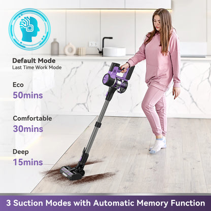 INSE S10 Cordless Vacuum Cleaner - 6 in 1 Stick Vacuum with 30Kpa 350W Suction, Max 50 Min Runtime Rechargeable Vacuum