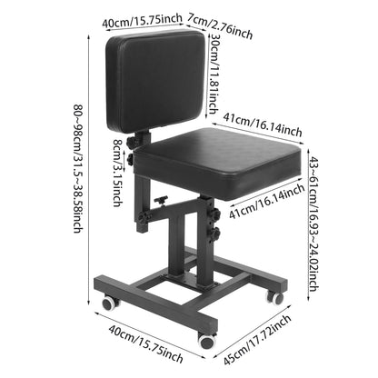 Multifunctional Tattoo Chair with Adjustable Armrest – Hair & Tattoo Artist Chair with Foot Pads