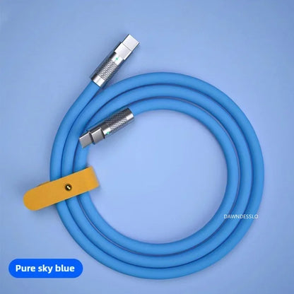 120W 7A Super Fast PD USB-C to USB-C Cable — Liquid Silicone Charger for Xiaomi, Huawei (1M/1.5M/2M)