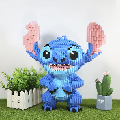 Kawaii Disney Stitch Building Block Toy – Giant Assembly Statue for Kids Birthday Gift & Desk Decoration
