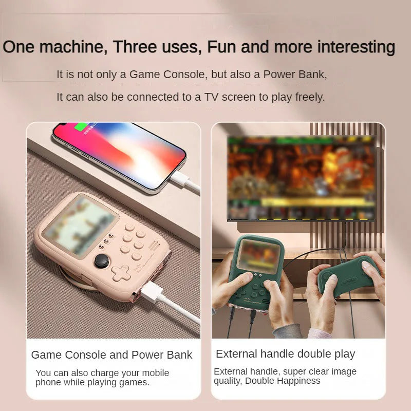 DY19 Mini Game Power Bank | Portable Retro Handheld Game Console | 6000mAh Capacity | 3.2 Inch Soft Light Color Screen | Includes 10000+ Games
